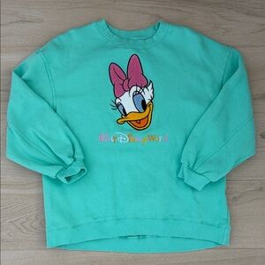 Disney Daisy Duck Aqua & Pink Crewneck Sweatshirt